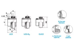 UC200 CUC200 bearing drawing