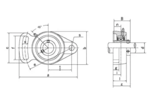 UCFA200 bearing unit drawing