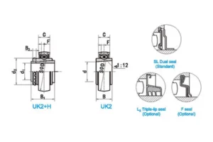 UK200 bearing drawing