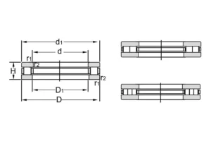 axial cylindrical roller bearing drawing