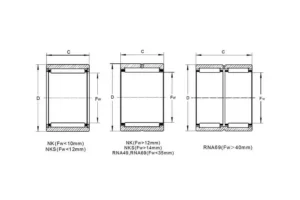 machined needle roller bearing drawing